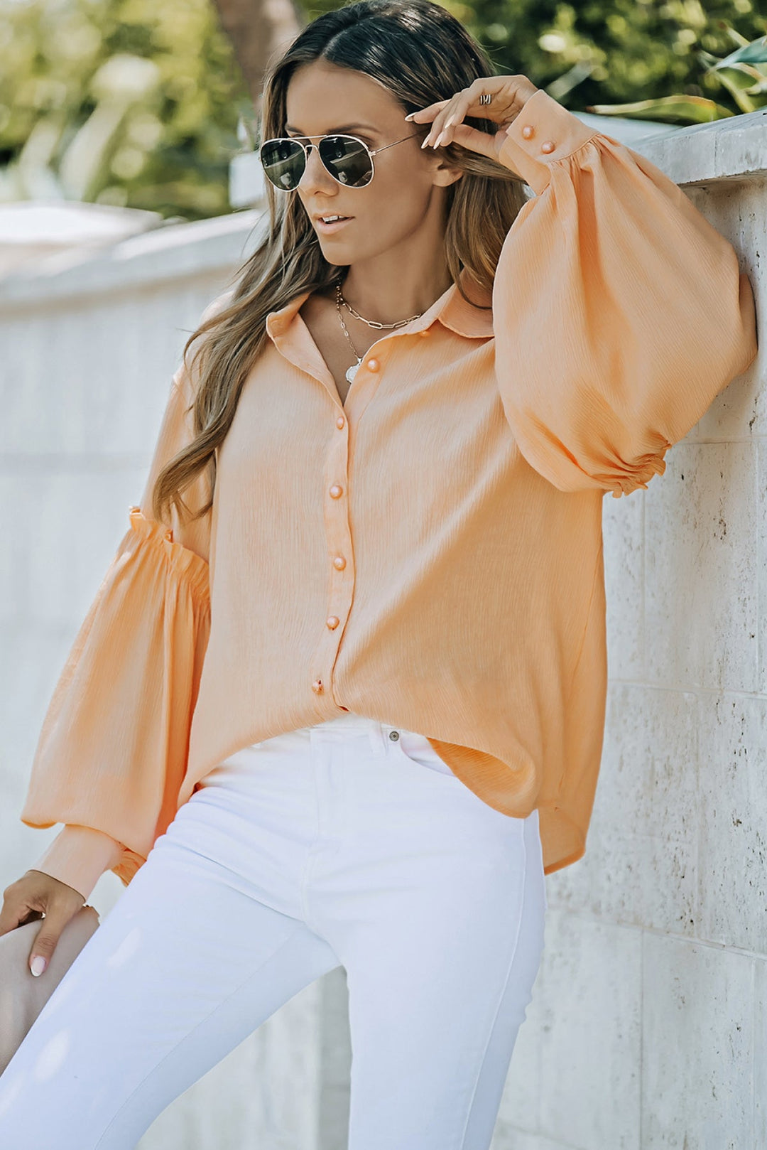 Ruffled Patchwork Loose Shirt