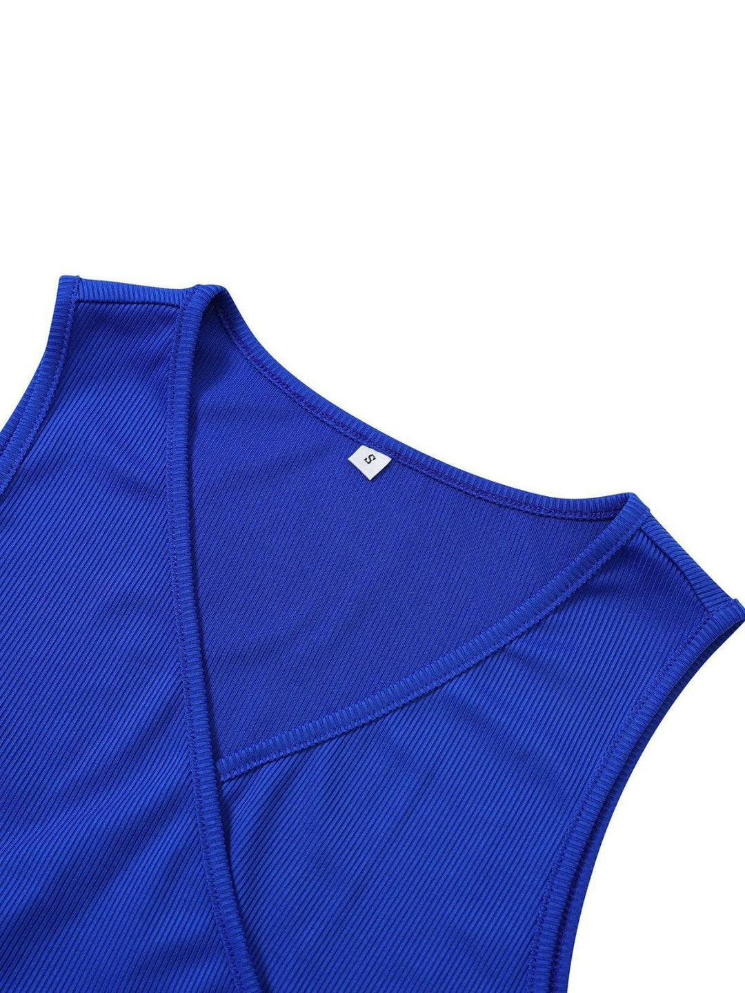 Solid V-Neck Cut Out Slit Tube Dress