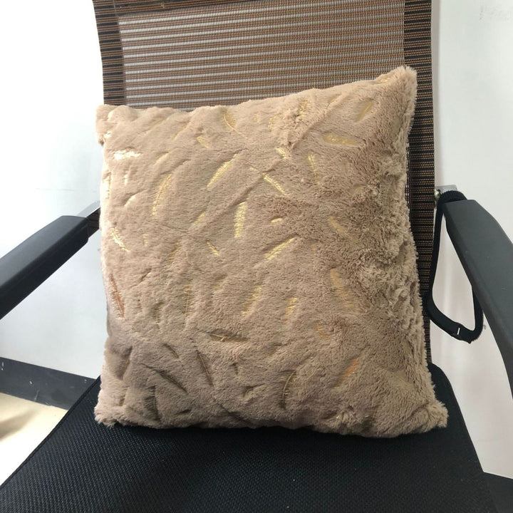 Double Sided Feather Gold Stamping Plush Pillowcases Without Filler