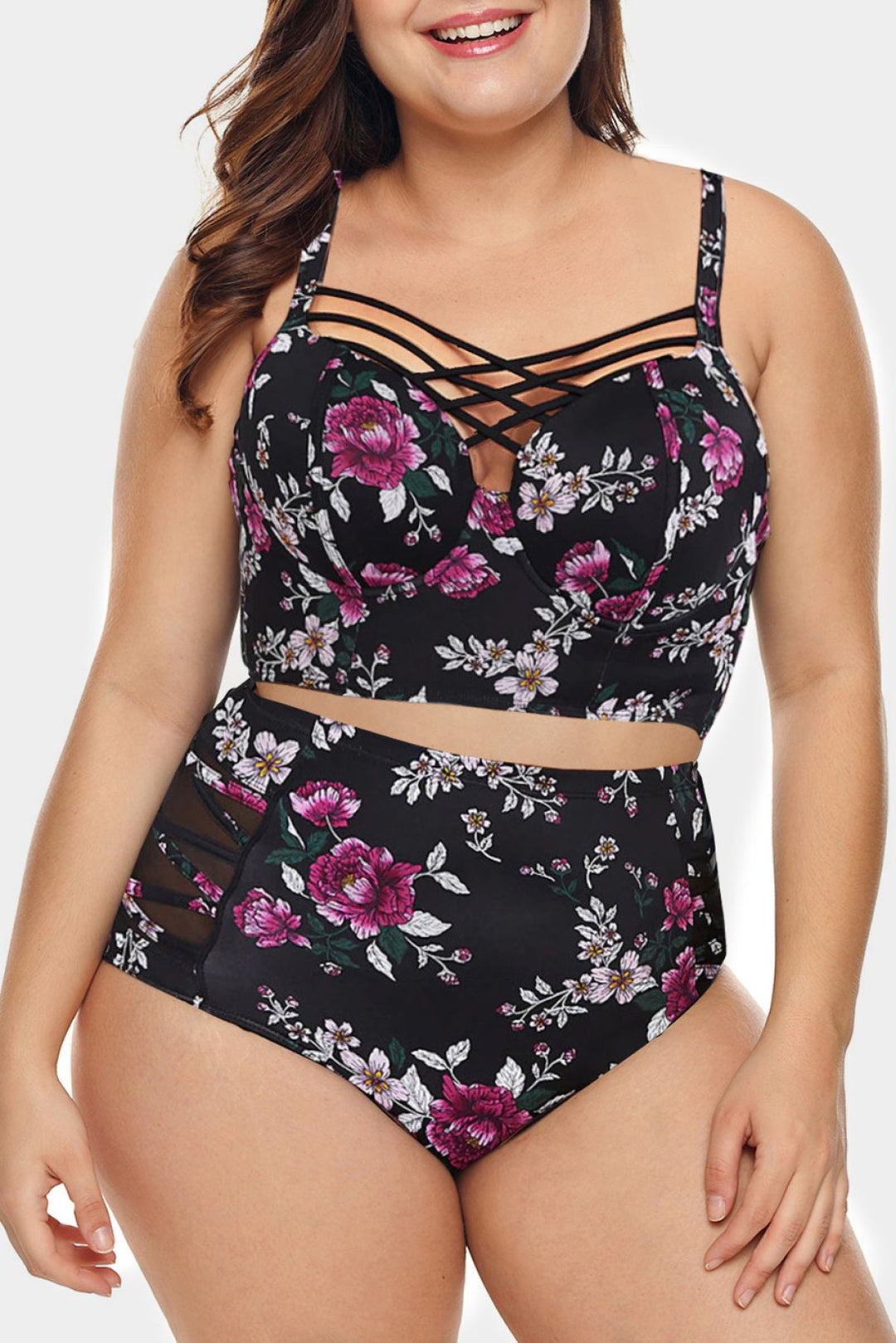 Strappy Push Up Balconette - Plus Size Bikini