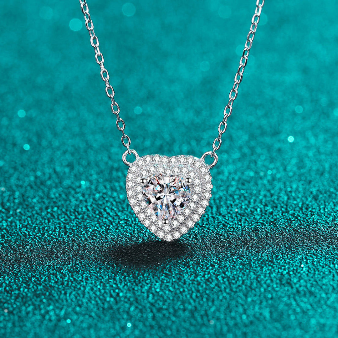 925 Sterling Silver Love Moissanite Hear-Shape Necklace