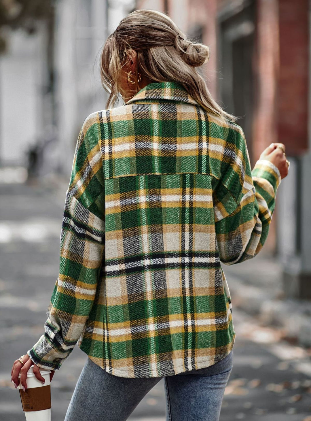 Long Sleeve Plaid Jacket