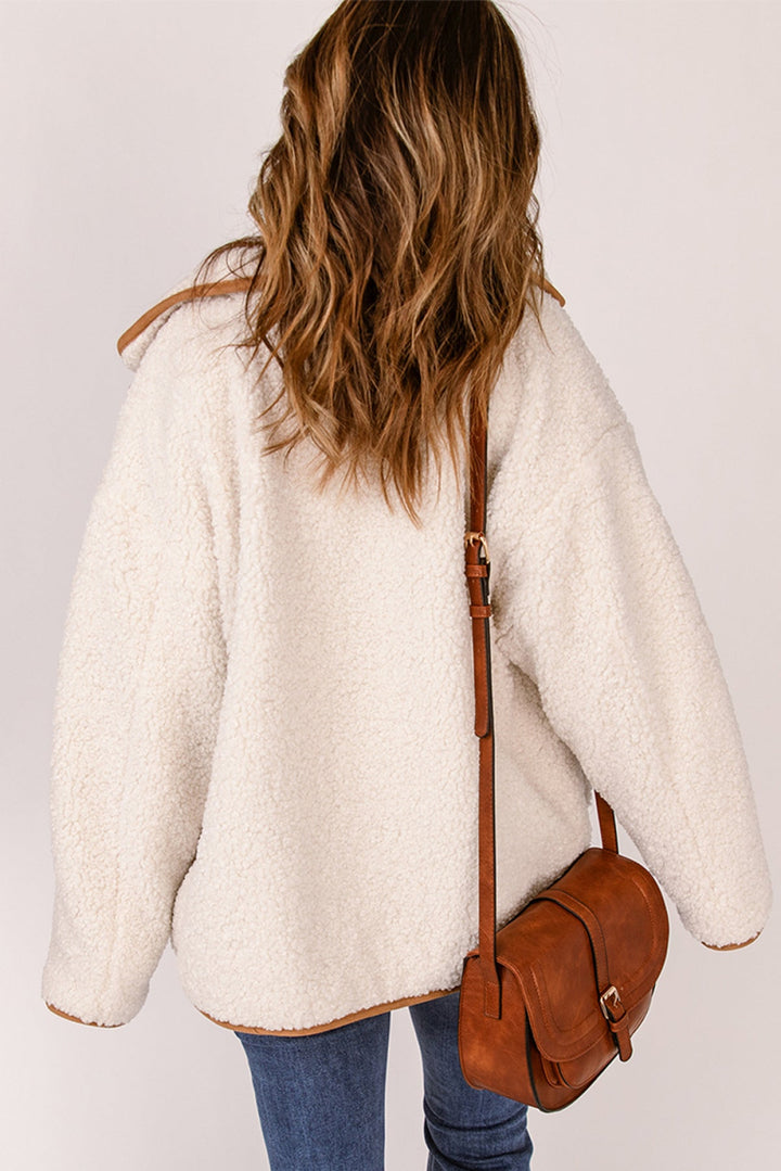 Binding Buttoned Jacket - Sherpa Jacket