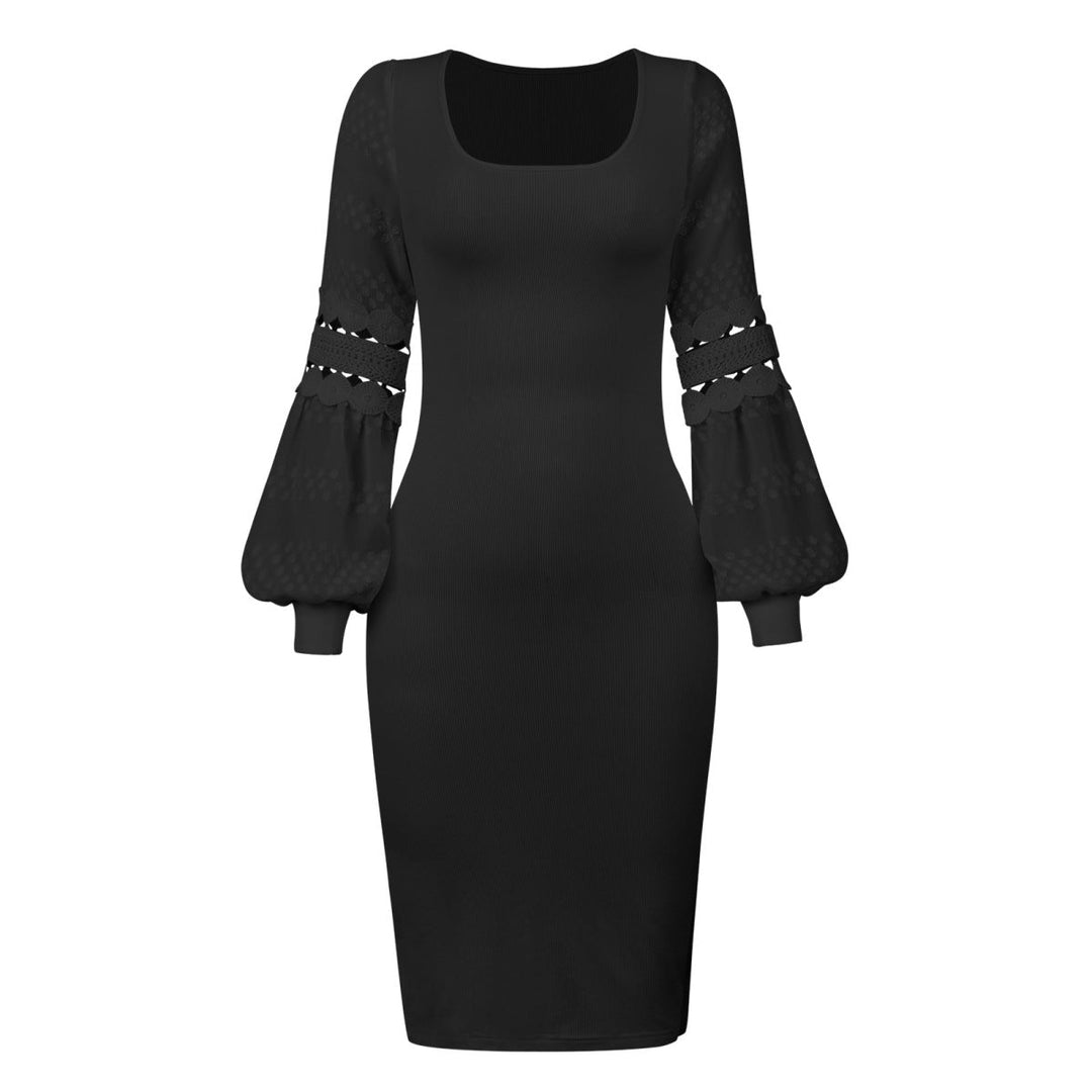 Cutout Ballon Sleeve Slit Mini Dress