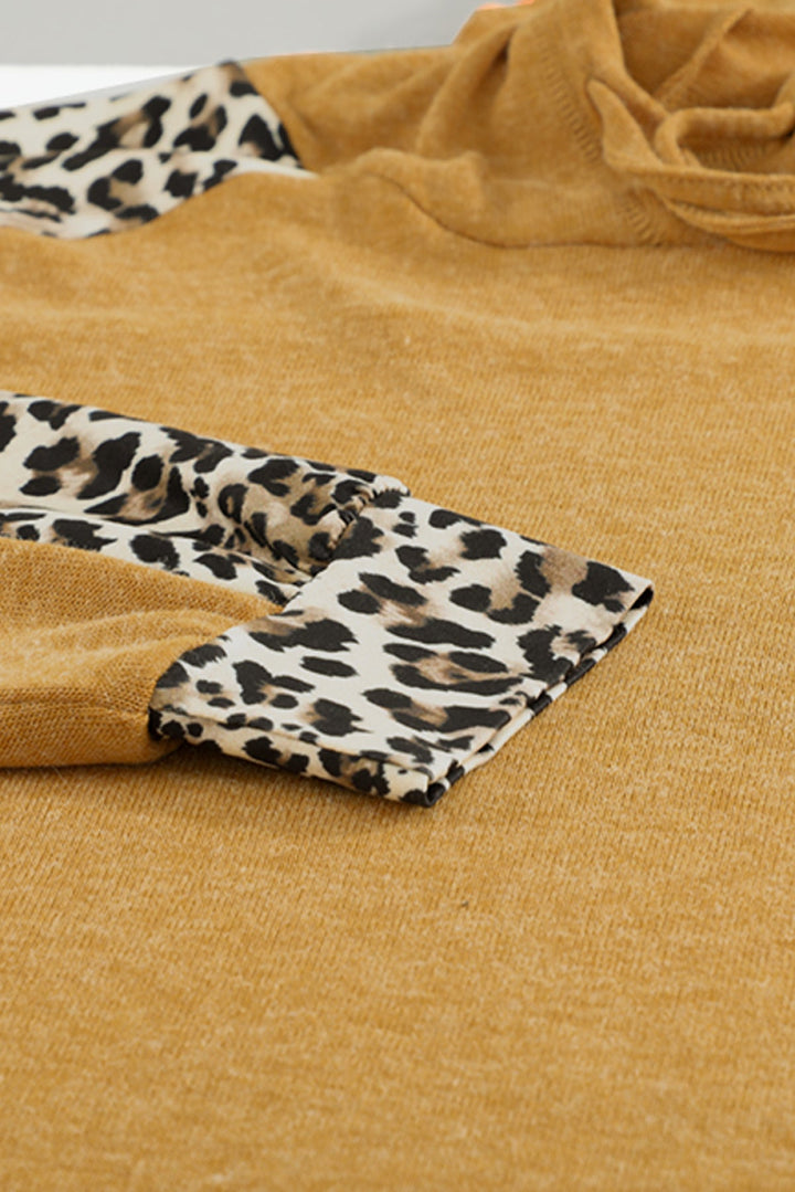 Leopard Patchwork Pullover Hoodie