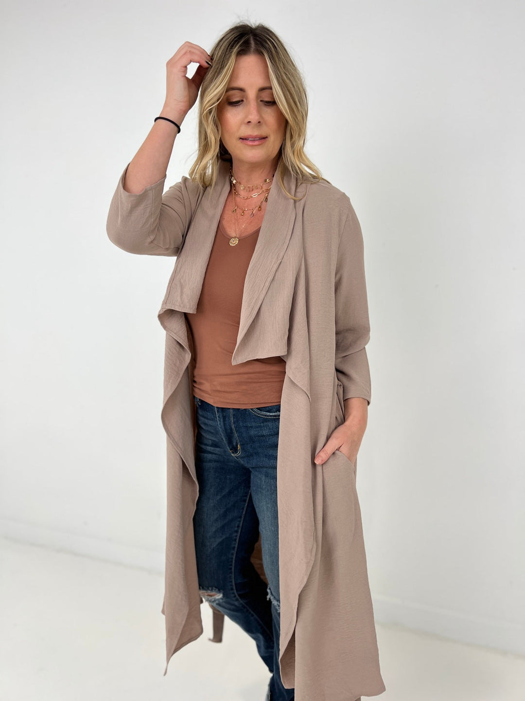 Draped Front  Jacket