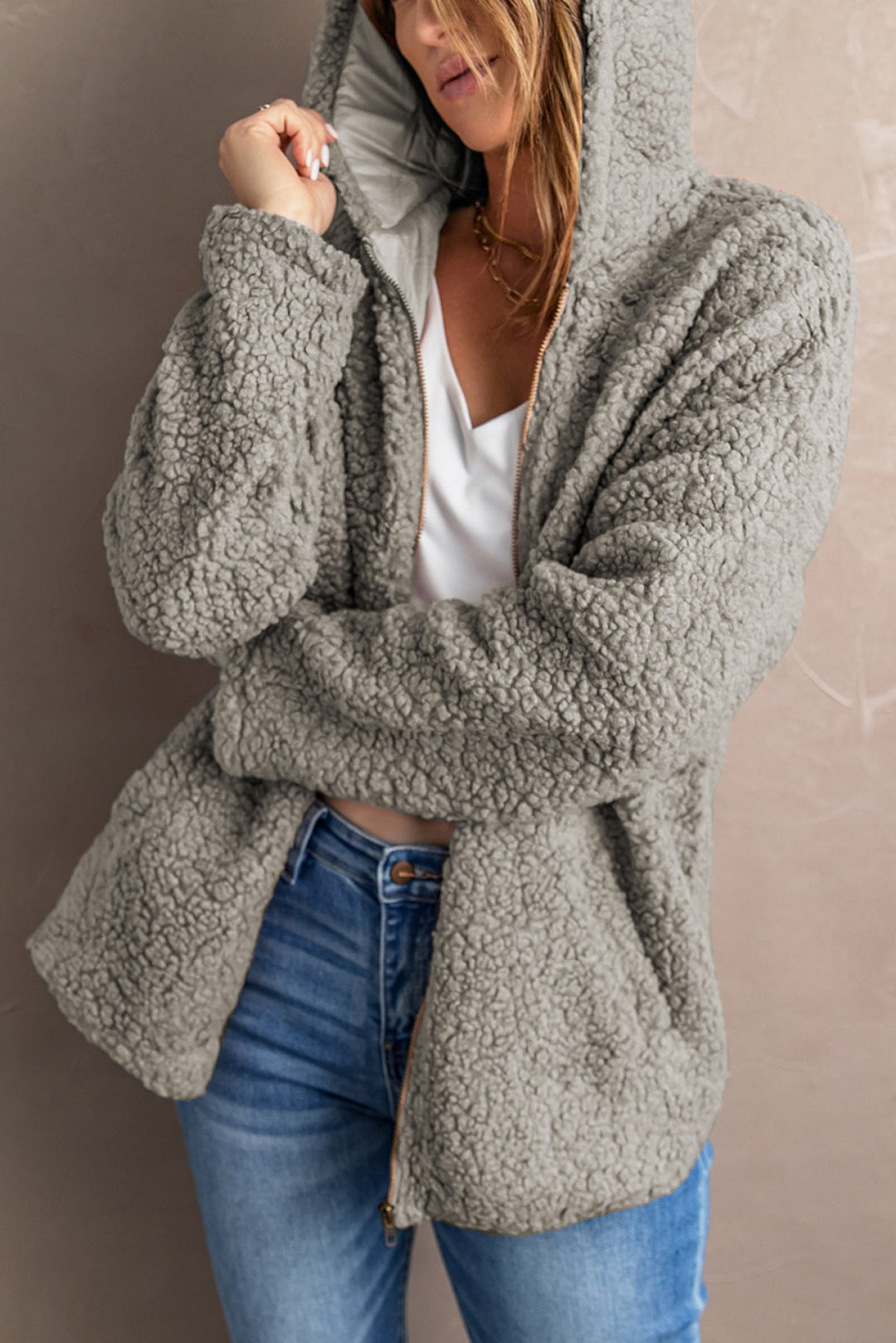 Zip Up Hooded Coat