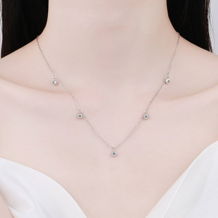 925 Sterling Silver Moissanite Starry Necklace
