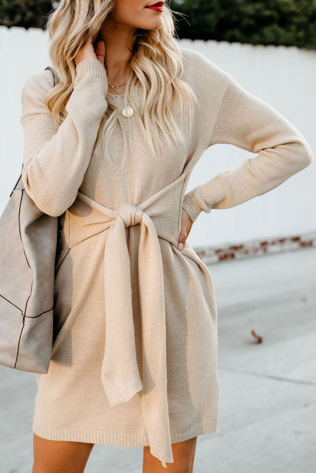 Tie Sweater Dress