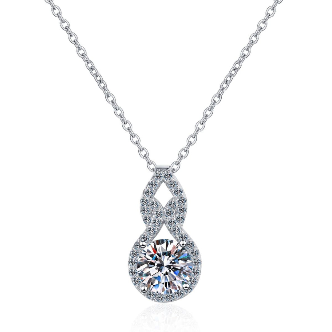 925 Sterling Silver Moissanite Pendant Gourd Necklace