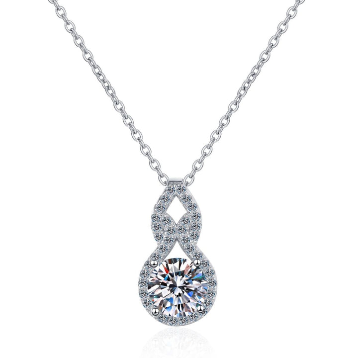 925 Sterling Silver Moissanite Pendant Gourd Necklace