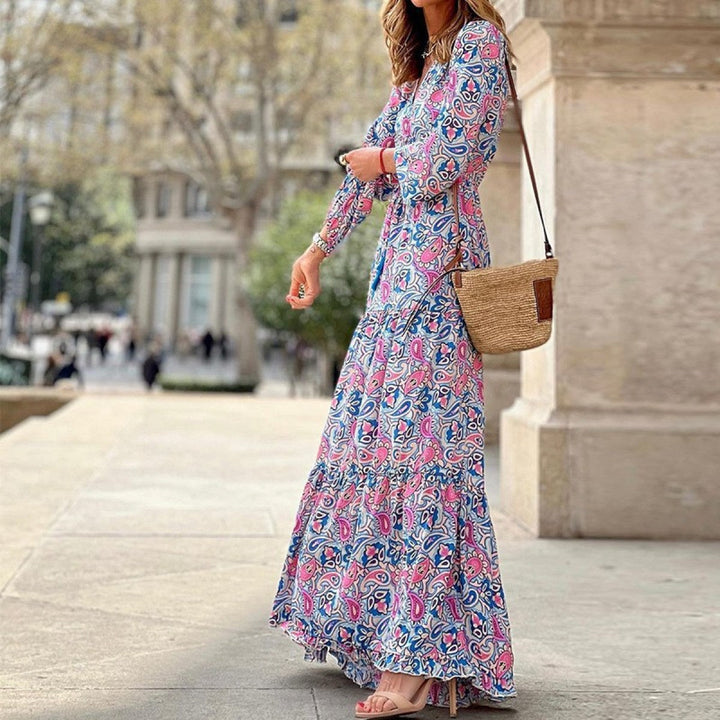 Floral Short Sleeve Tie Waist Swing Dress