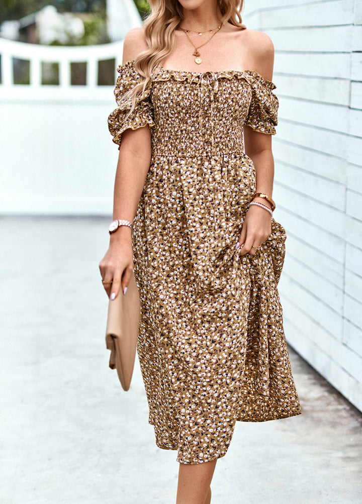 Ditsy Floral Square Neck Smocked Dress