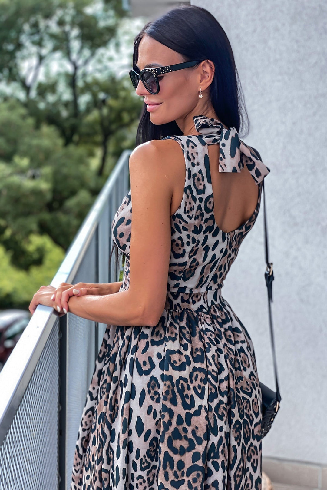 Back Leopard Dress - Maxi Dress