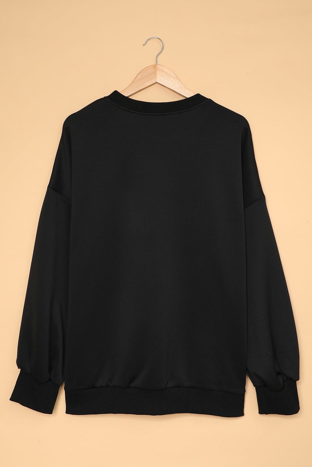 Solid Drop-Shoulder Pullover Sweatshirt