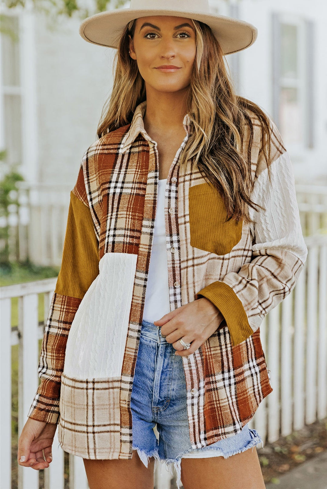 Patchwork Shirt Jacket