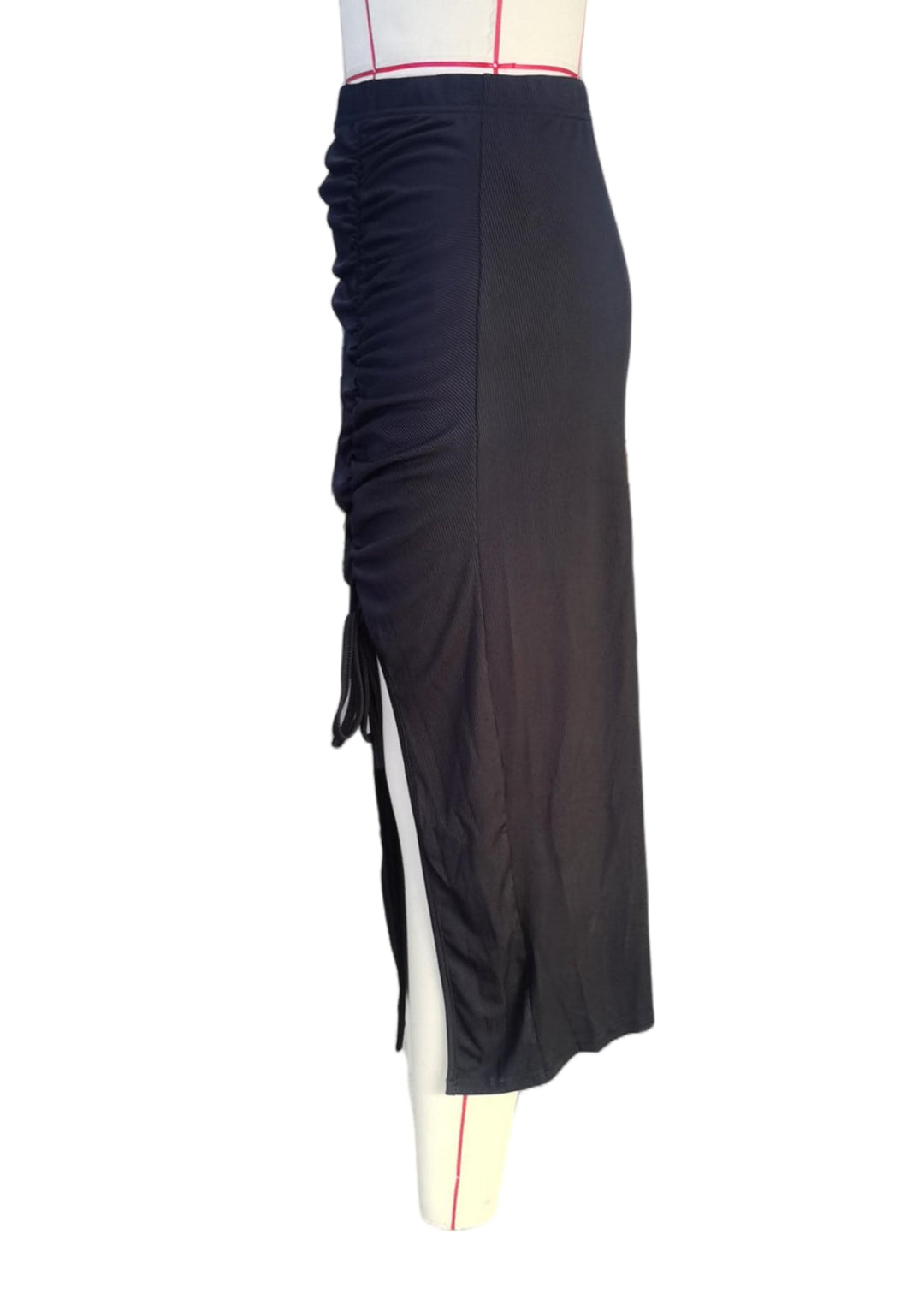 Sexy Slit Straps All-Match Black Skirt