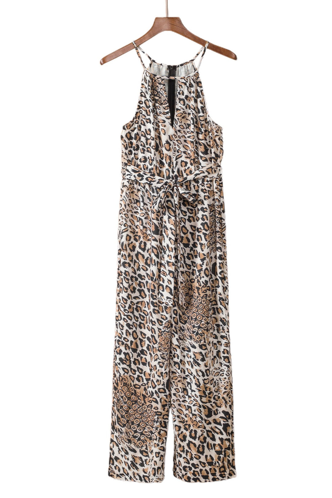 Leopard Sleeveless Cropped Jumpsuit