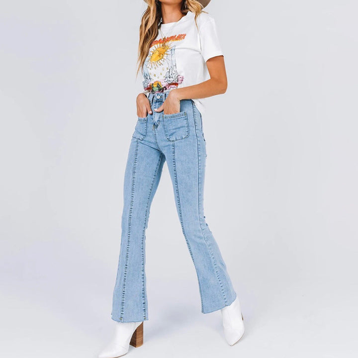 Flared Mid-Waist Slim Jeans