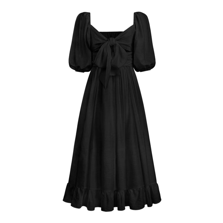Puff Sleeve Pleated Dress