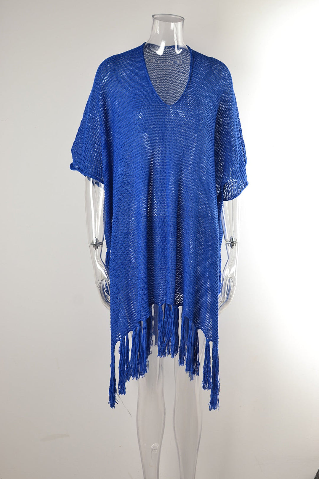 Tassel Openwork V Neck Beach Cover-Up