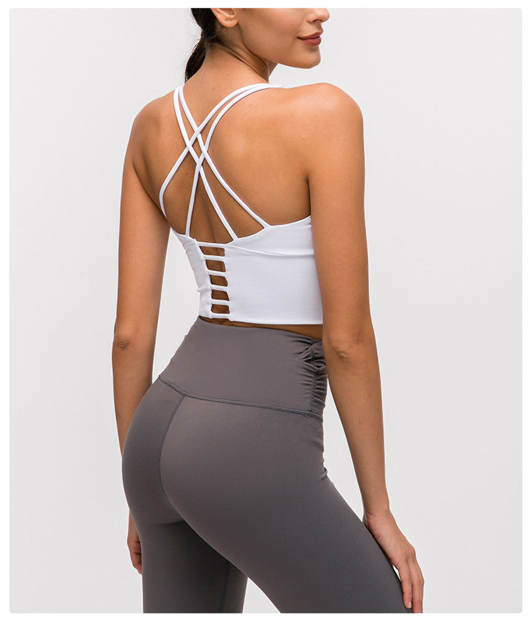 Solid Back Crisscross Sports Tank Top