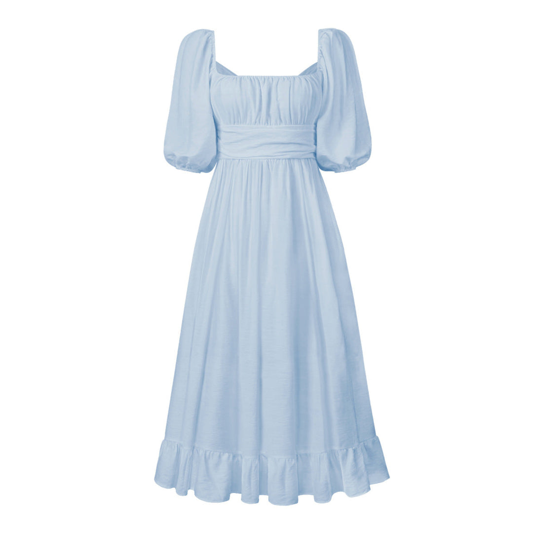 Puff Sleeve Pleated Dress