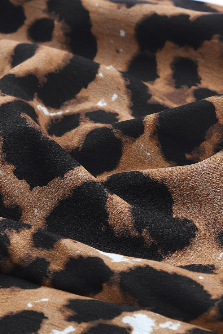 Leopard Halter Neck Wide Leg Jumpsuit