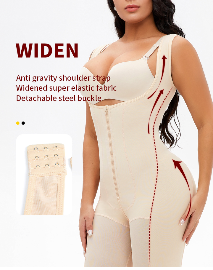 Plus Size High Waist Zipper Lace Full Body Shaper