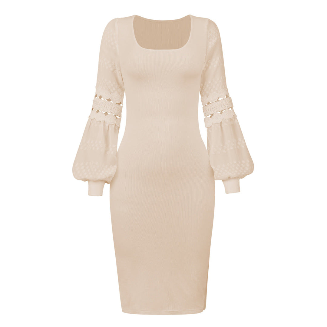 Cutout Ballon Sleeve Slit Mini Dress