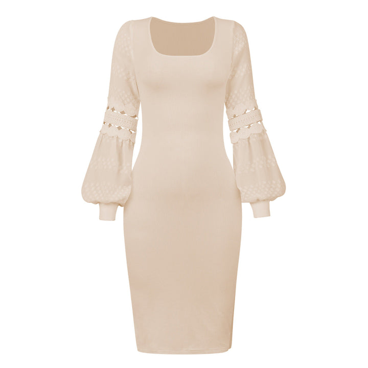 Cutout Ballon Sleeve Slit Mini Dress