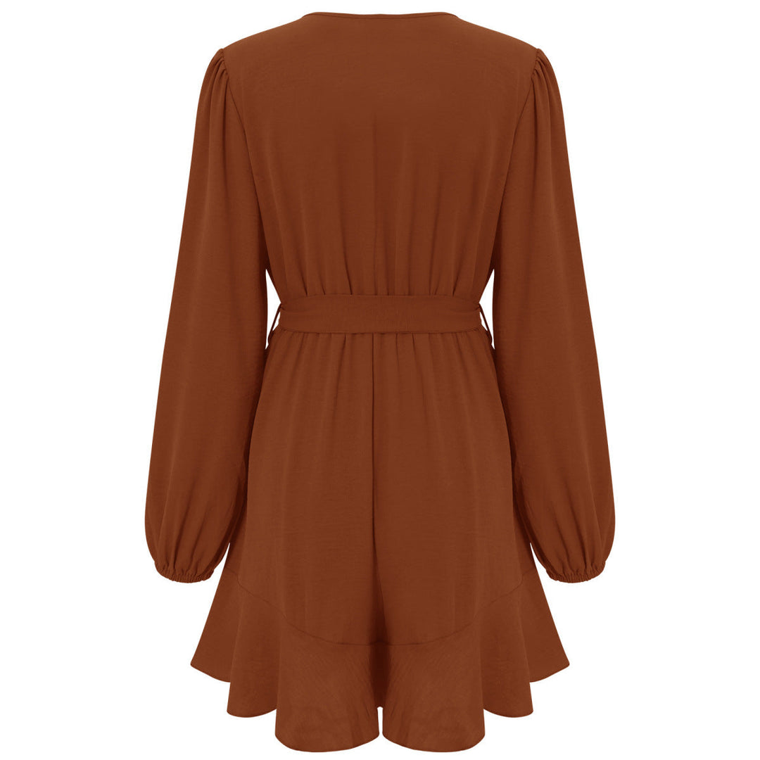 Surplice Neckline Dress - Mini Dress