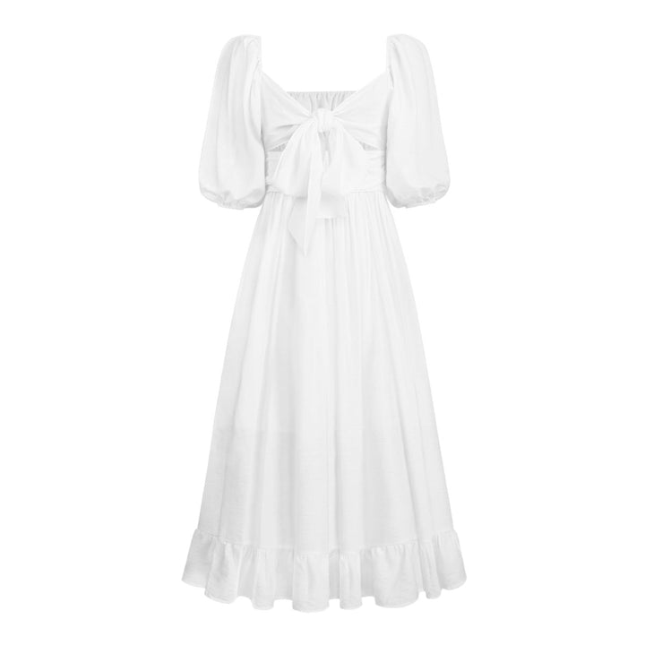 Puff Sleeve Pleated Dress