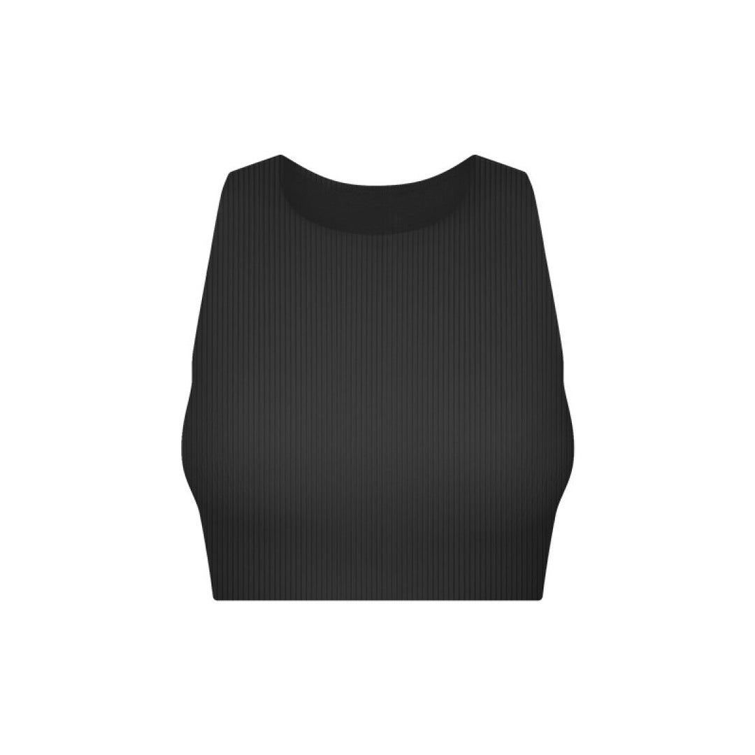 Ribbed Round Neck Wireless Sports Bras