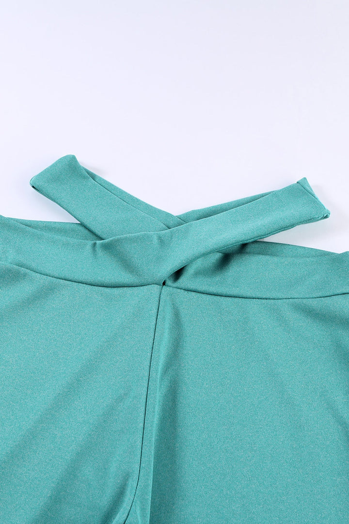 Green Crisscross Sports Bra And Leggings Set - Sports Wear