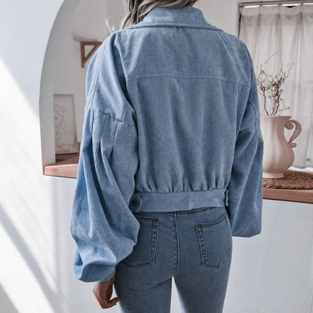 Casual Balloon Long-Sleeved Corduroy Jacket