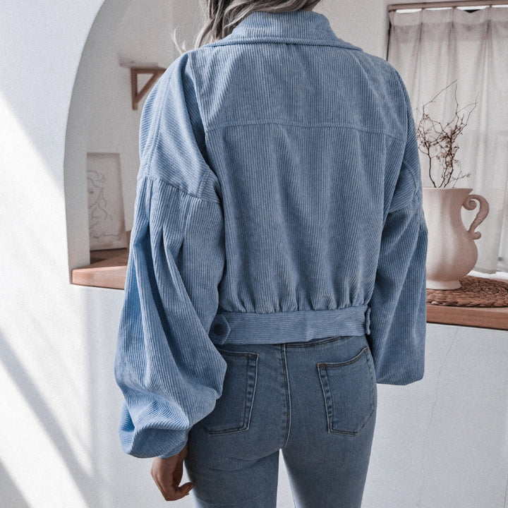 Casual Balloon Long-Sleeved Corduroy Jacket