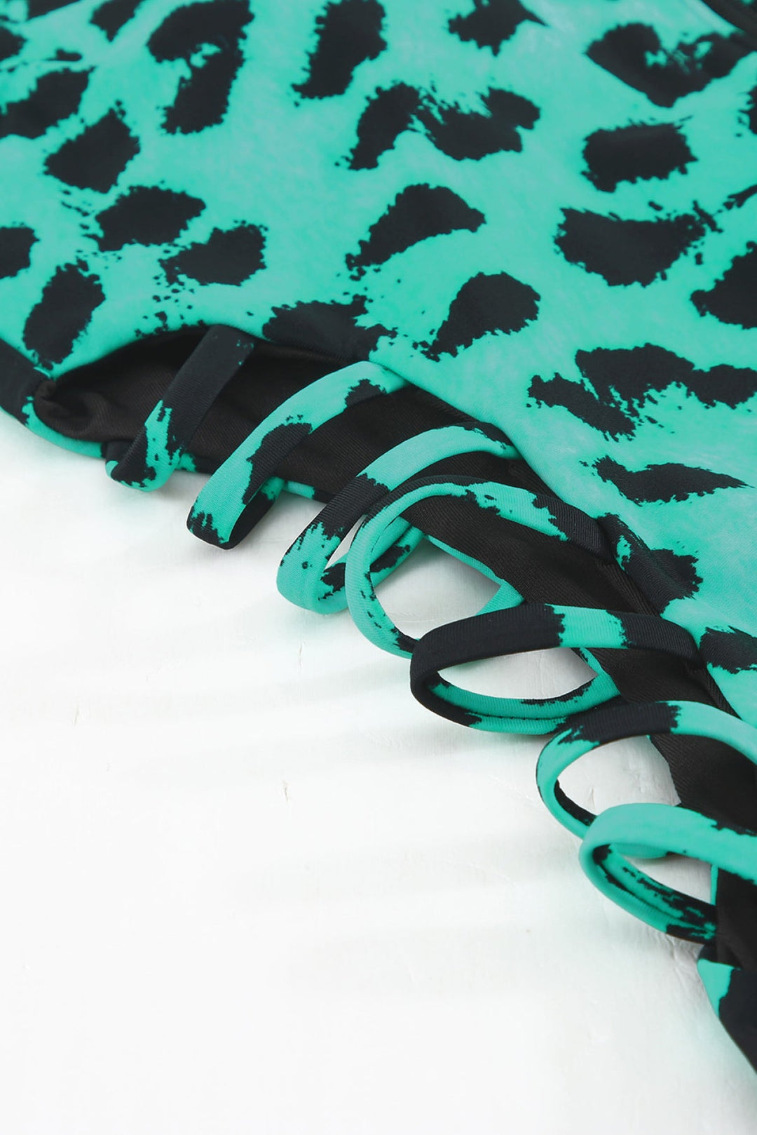 Leopard Print Zipper Cut-Out Swimsuit