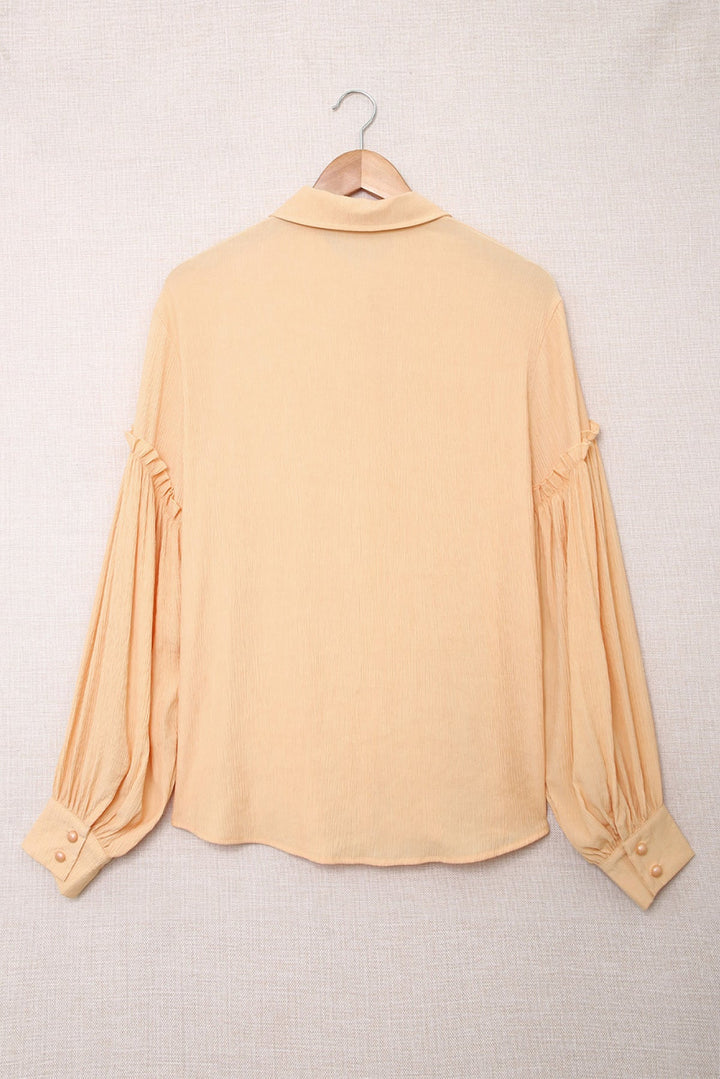 Ruffled Patchwork Loose Shirt