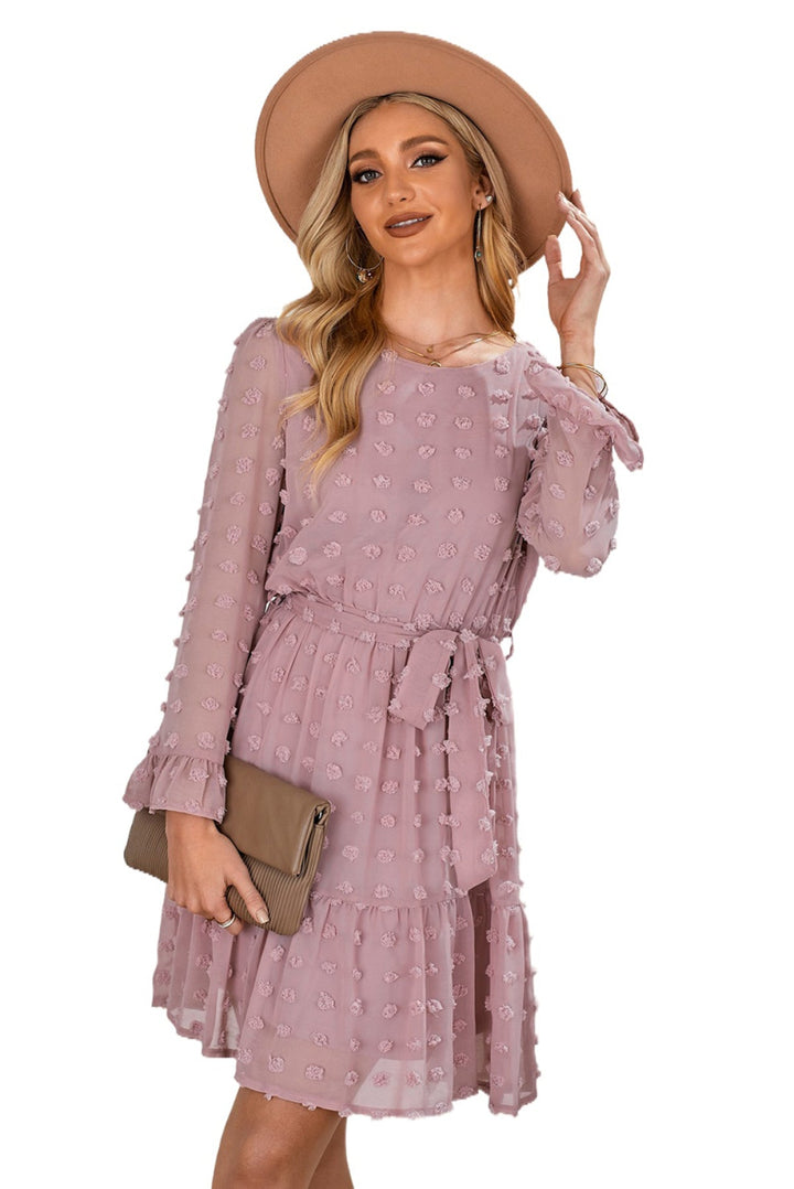 Fuzzy Ruffled Dress - Mini Dress