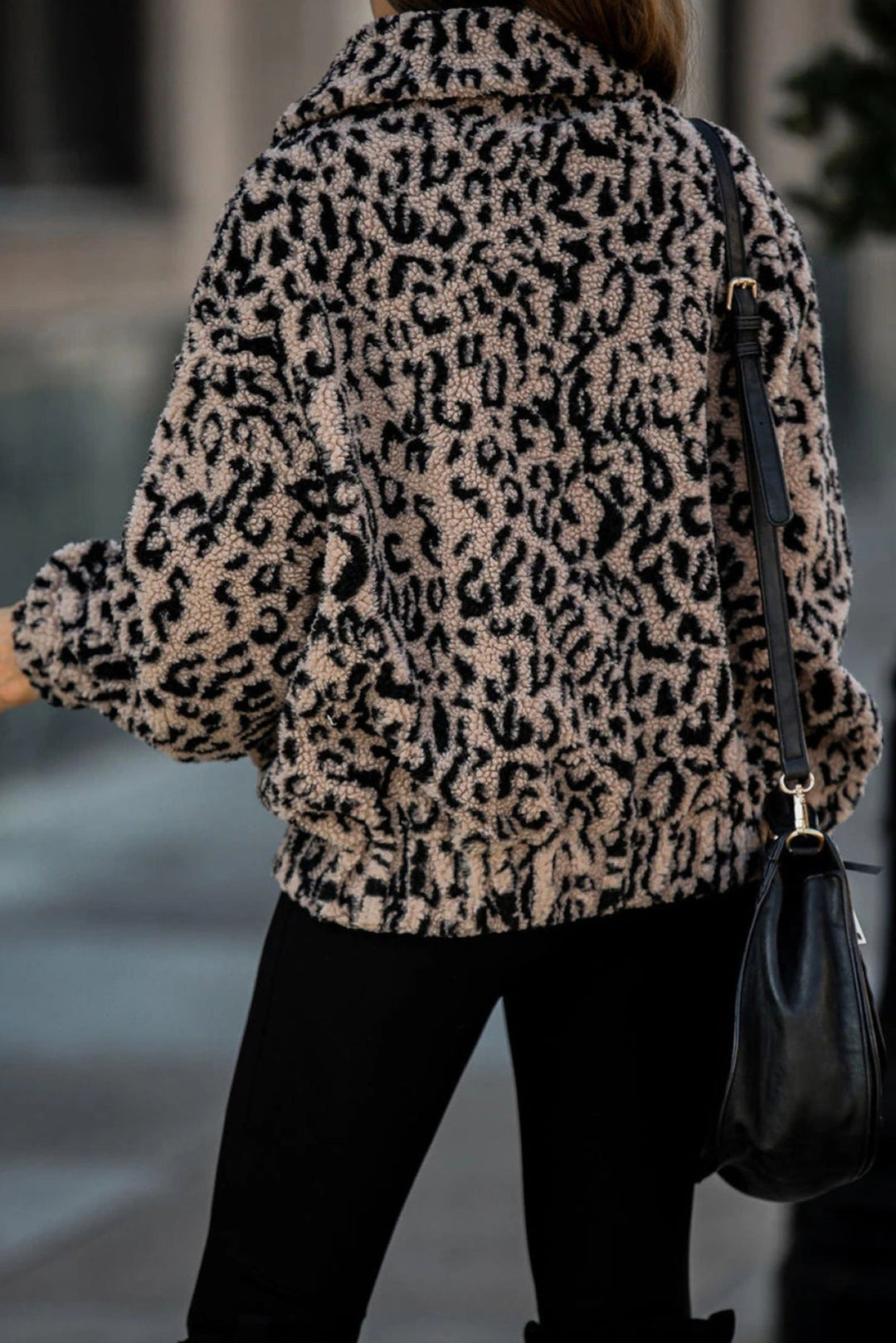 Leopard Print Sherpa Jacket Coat