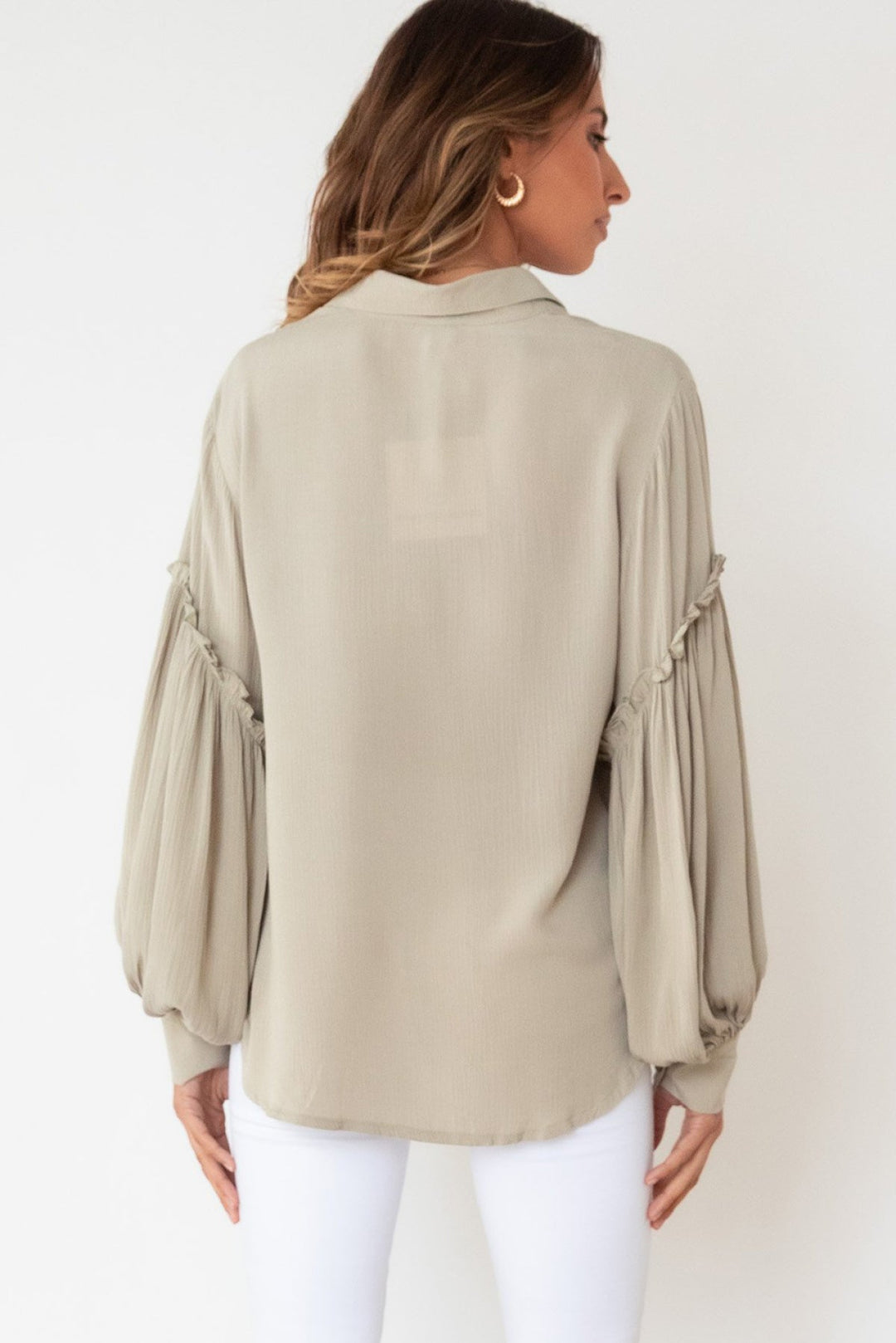 Ruffled Patchwork Loose Shirt
