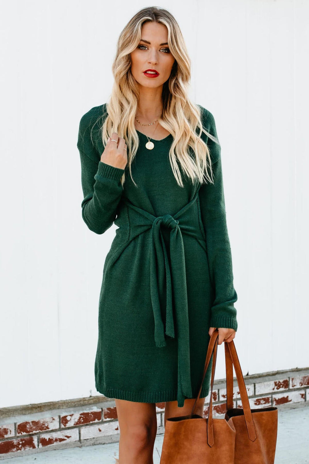 Tie Sweater Dress