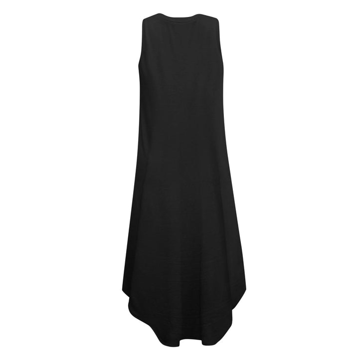 Solid Sleeveless Asymmetric Maxi Dress