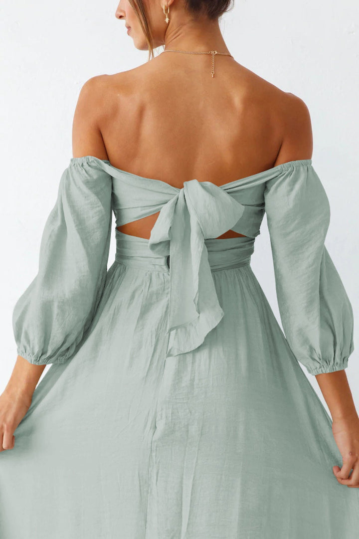 Puff Sleeve Pleated Dress