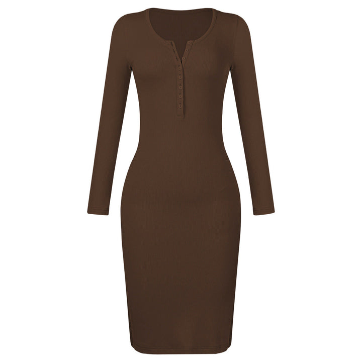 Button-Up Slit Bodycon Dress