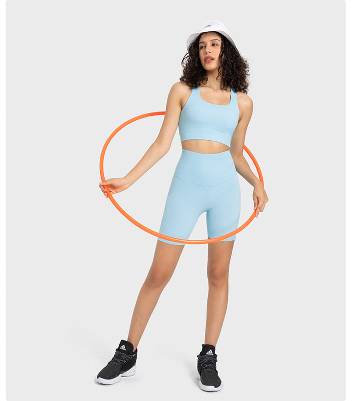High U-Neck Stretch Backless Sports Bra - Sports Wear