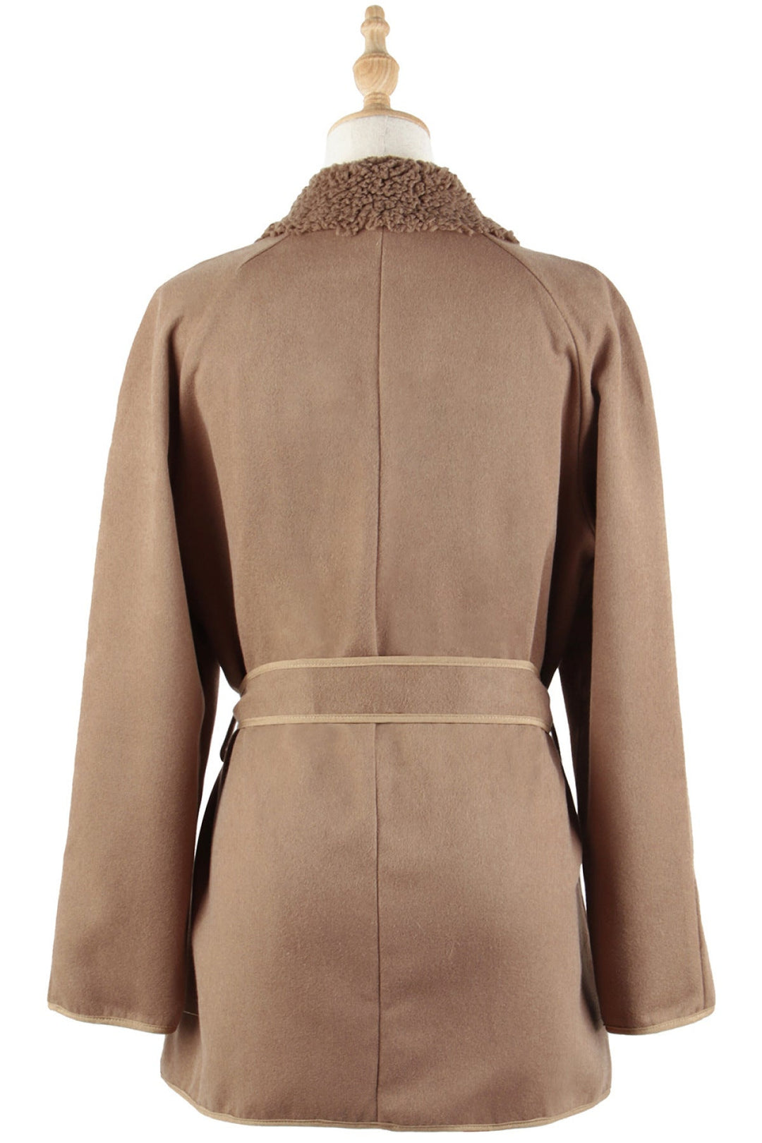 Lapel Neck Long Sleeve Button Down Side Pocket Coat
