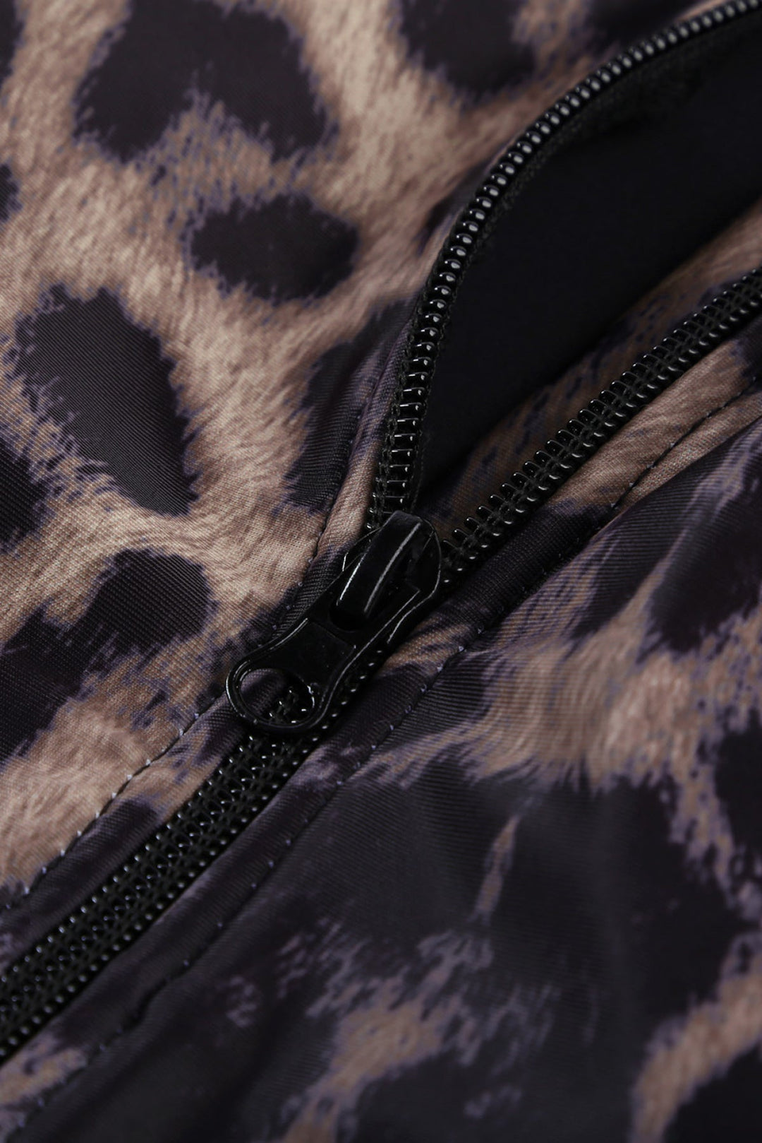 Leopard Print Zipper Cut-Out Swimsuit
