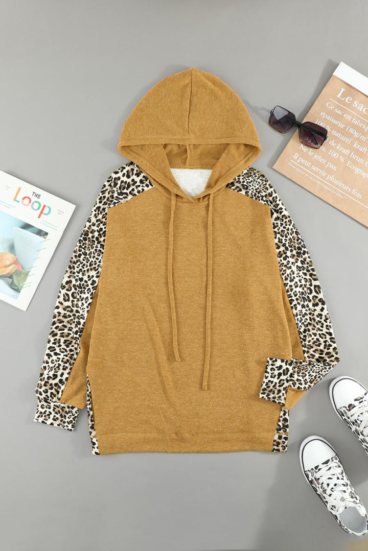Leopard Patchwork Pullover Hoodie